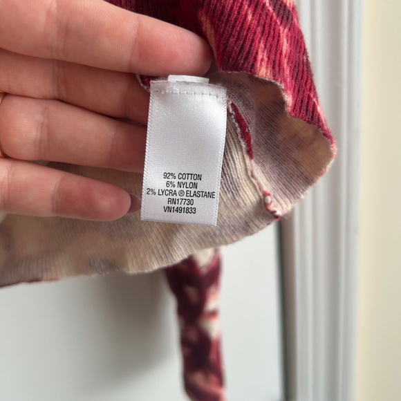 Target Merona Red Patterned Cardigan Sweater Size XL Long Sleeve V Neck - Picture 5 of 5